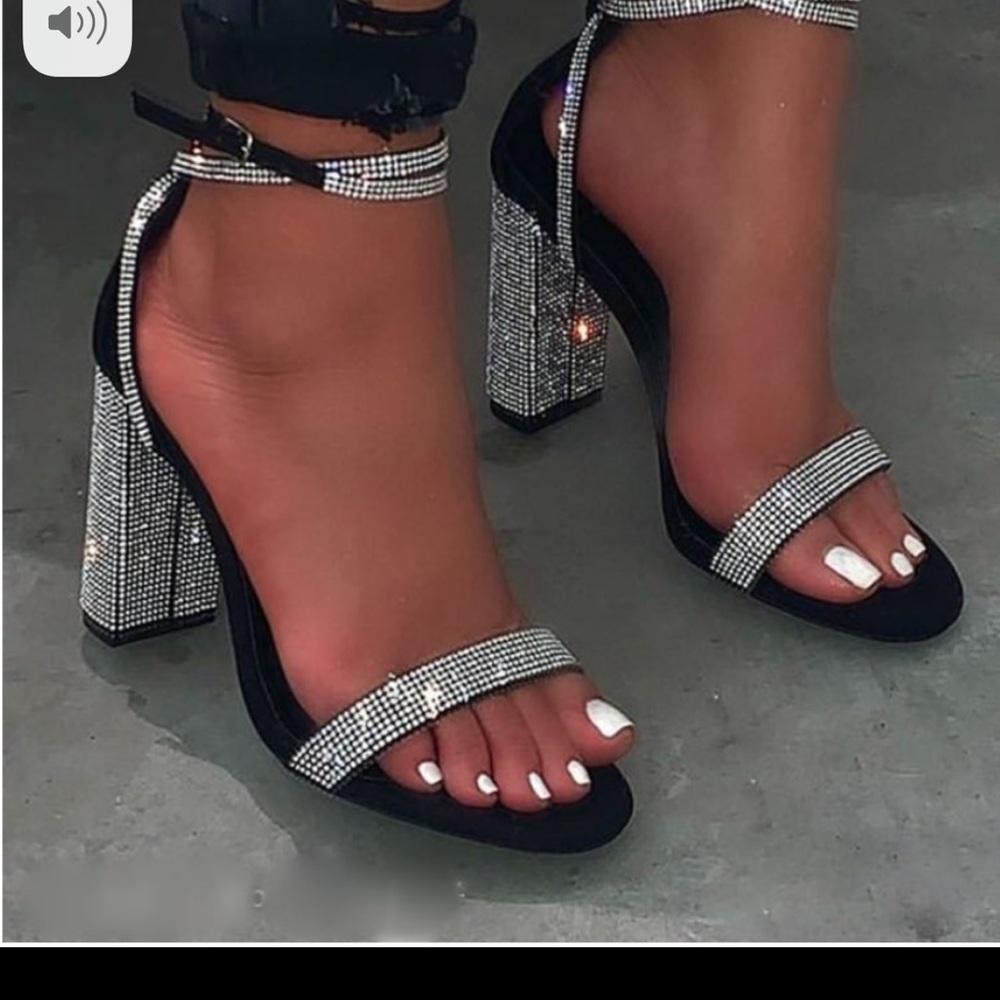 SXY sequined wrap up heels
